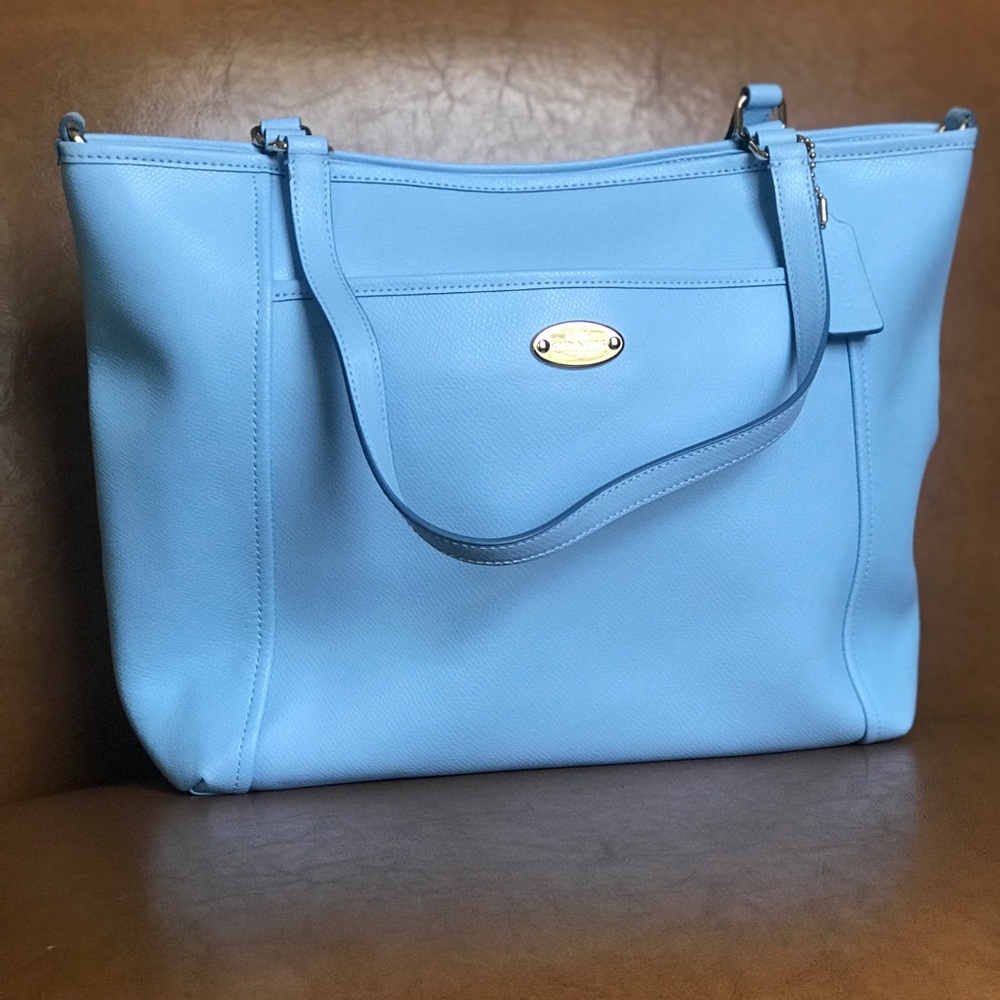 Coach crossbody tote light blue purse
